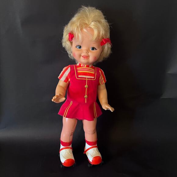 Mattel Baby First Step Doll VTG 1964 Blonde Original Outfit Skates not working - Picture 1 of 12